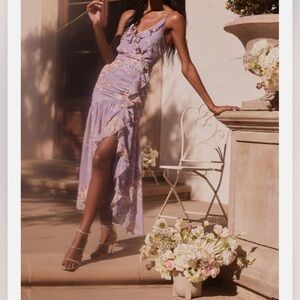 ASTR The Label Kiana Floral Rucked Dress Size Medium